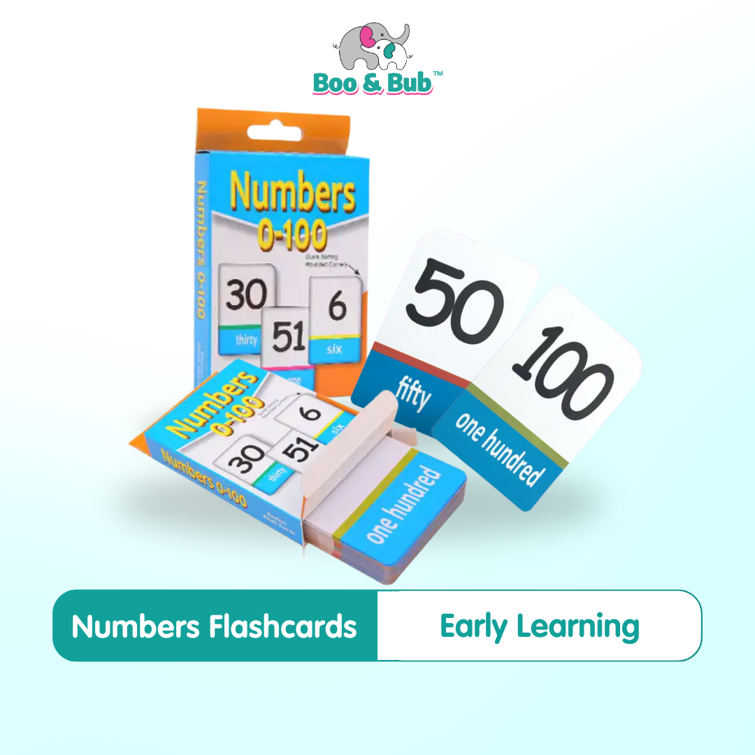 Numbers Flash card 0-100 Double Sided Printing 51 Sheets | Early Childhood Education Cognition Puzzle Toys Kid Gift - Boo & Bub