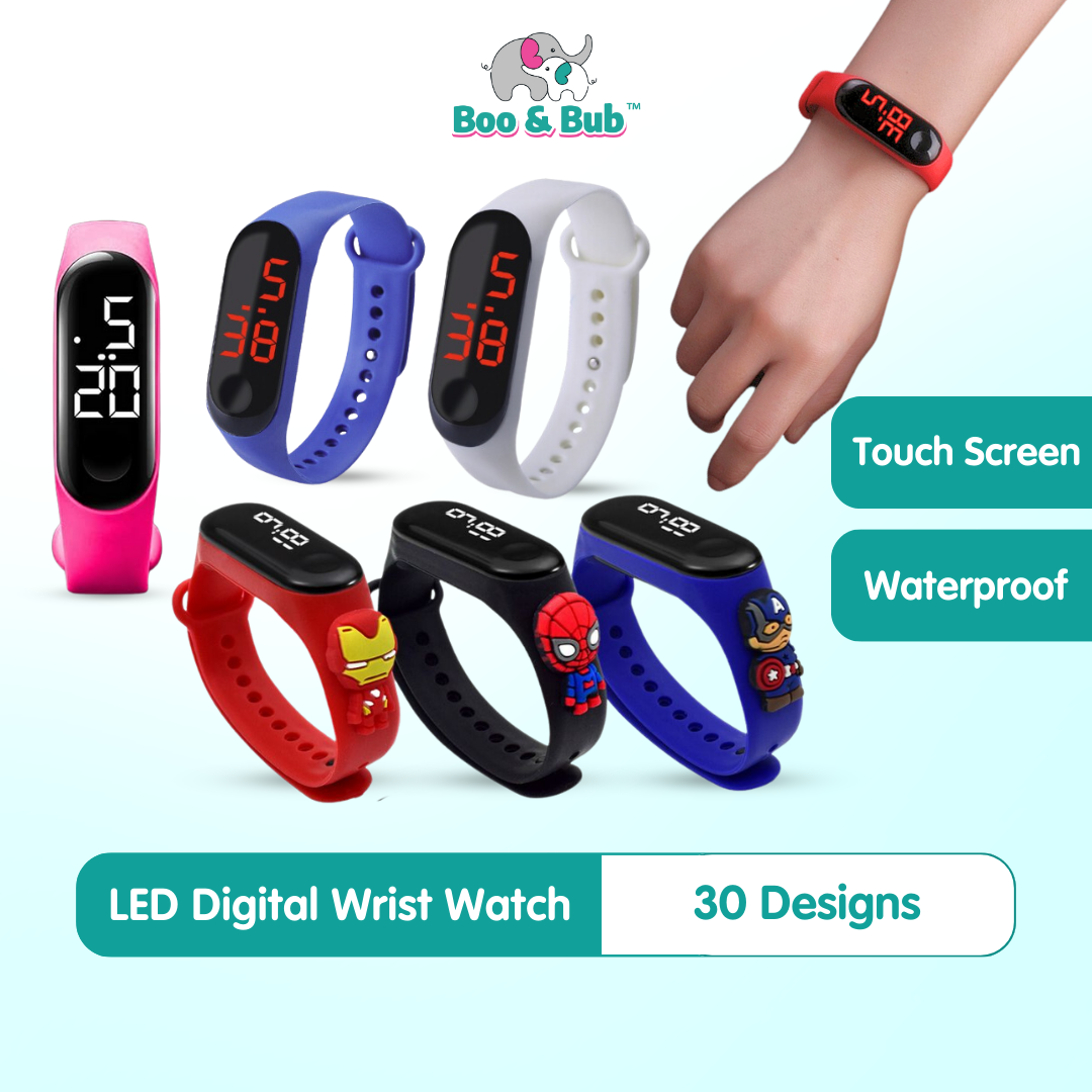 LED Digital Wrist Watch | Waterproof Shockproof Touchscreen sport Watches adult Boys Girls Electronic Date Clock - Boo & Bub