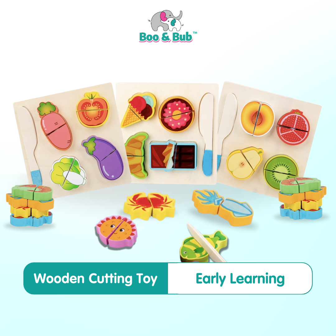 Wooden Kitchen Cut | Fruits Vegetables Dessert Kids Cooking Kitchen Toy Food Pretend Early Learnin Educational Toys - Boo & Bub