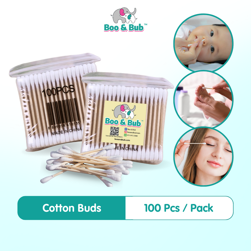 100pcs/pack Cotton Buds | Disposable Cotton Swabs Double Head Tipped Aplicator Beauty Makeup Nose Baby Putik k