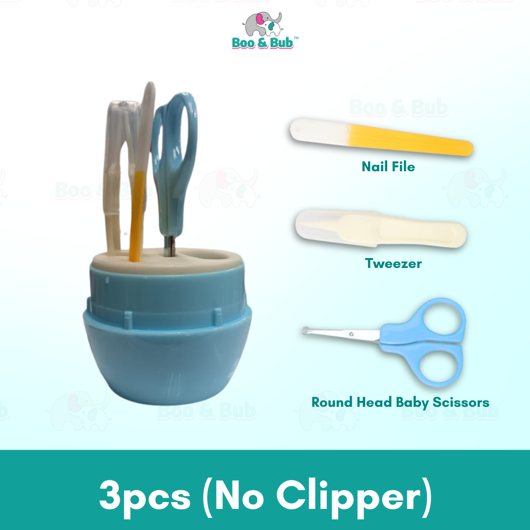 4pcs Newborn Baby Nail Care Set Kit | Cute Infant Finger Trimmer Scissors Nail Clippers Cartoon Animal Storage - Boo & Bub