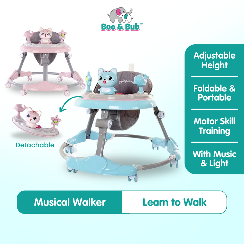 Baby Foldable walker | safe anti-o-leg multi-function anti-rollover babies bumper sit children learn to walk