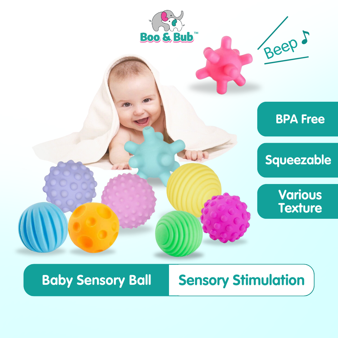 6pcs Sensory Touch Rubber Toy - Boo & Bub