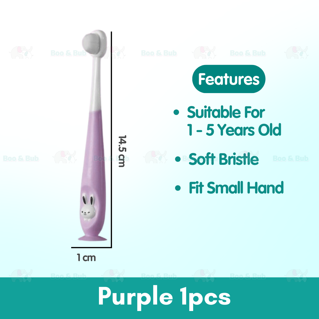 Cartoon Kid Toothbrush | Baby Cleaning Teether Dental Oral Hygiene Care Anti Slide Handle Tooth Brush - Boo & Bub