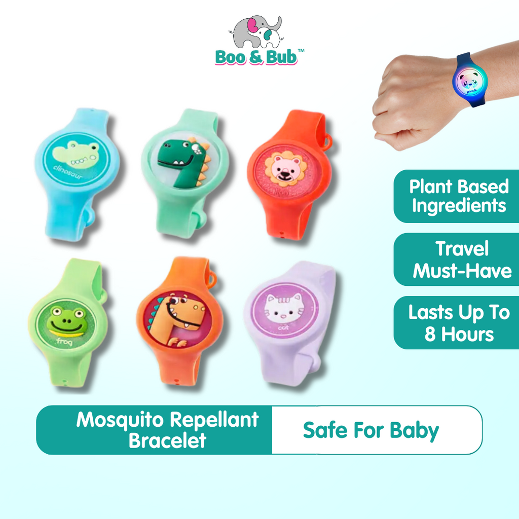 Kids Mosquito Repellent Bracelet | Lightweight Natural Plant Essential Oil Band | Nyamuk Minyak Pati Semulajadi - Boo & Bub