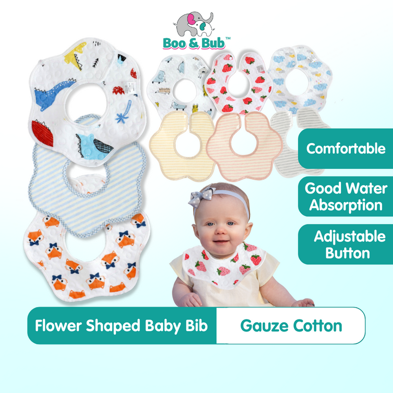 Flower Bib | Petal Pure Cotton Saliva Towel Newborn Comfort Infant Toddler Feeding Apron Soft Washable Bibs