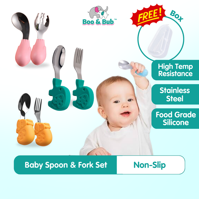 2PCS Soft Silicone Baby Spoon Set | Baby Infact Tableware Feeding Dishes Tableware For Kids Learn To Eat Training