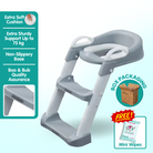 Kids Foldable Soft-Padded Cushion Toilet Training Seat With Anti-Slip Step Ladder | Potty Urinal stool training - Boo & Bub