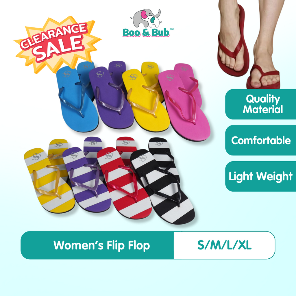Clearance Women's Flip Flop | Kasut Wanita Men’s Shoes Home Lelaki Perempuan Room Selipar Indoor House Slippers sandal - Boo & Bub