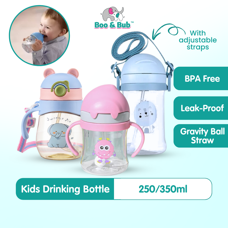 260ml Newborn Water Bottle Leak Proof with Handle | BFA Free Drinking Water Bottle Straw Cup