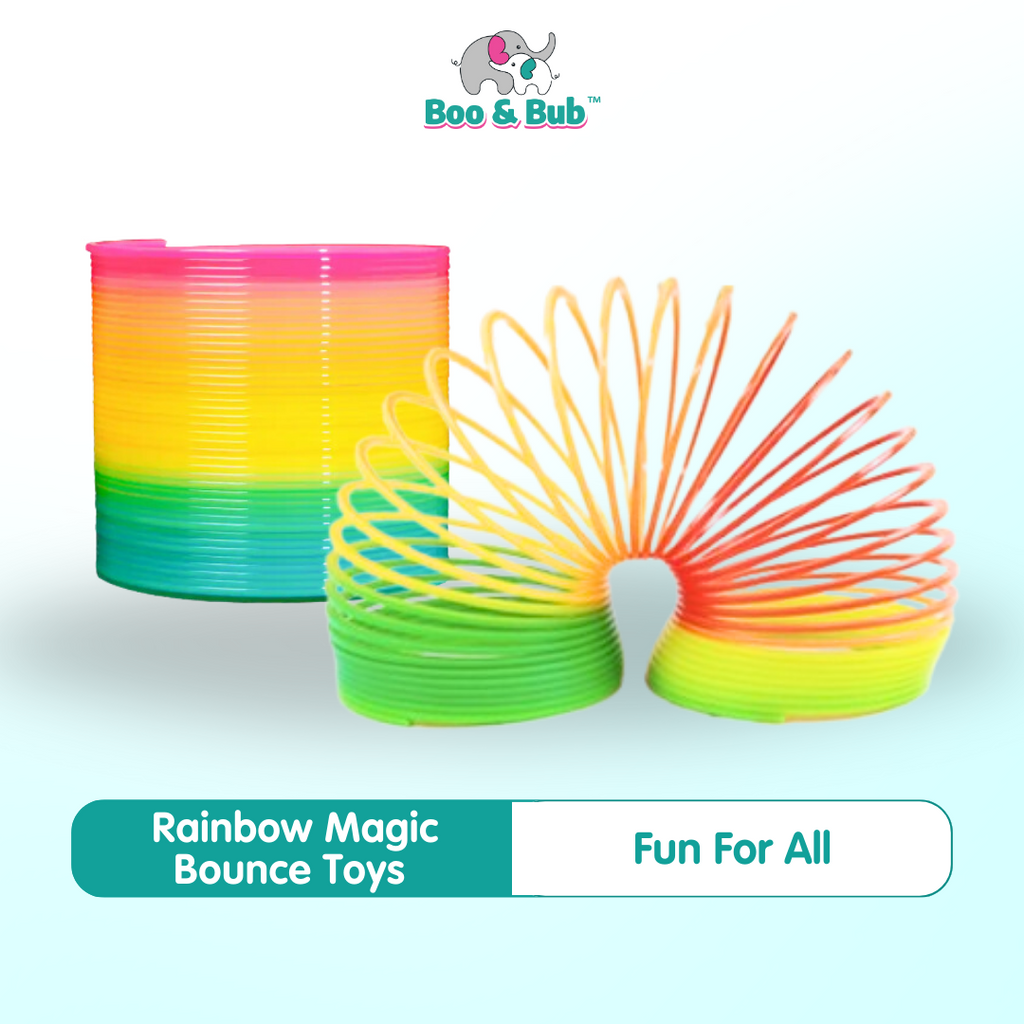 Rainbow Ring Magic Bounce Toys | Fun Anti-stress Ring Spring Board Games for Children Kids Funny Gifts - Boo & Bub