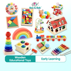 Wooden Educational Toys Kids Early Learning Montessori Building Blocks  | mainan edukasi - Boo & Bub