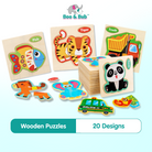 3D baby Wooden Puzzle Jigsaw Early Educational Learning Montessori Toys | puzzle anak, mainan puzzle kayu anak - Boo & Bub