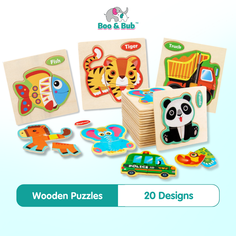 3D baby Wooden Puzzle Jigsaw Early Educational Learning Montessori Toys | puzzle anak, mainan puzzle kayu anak