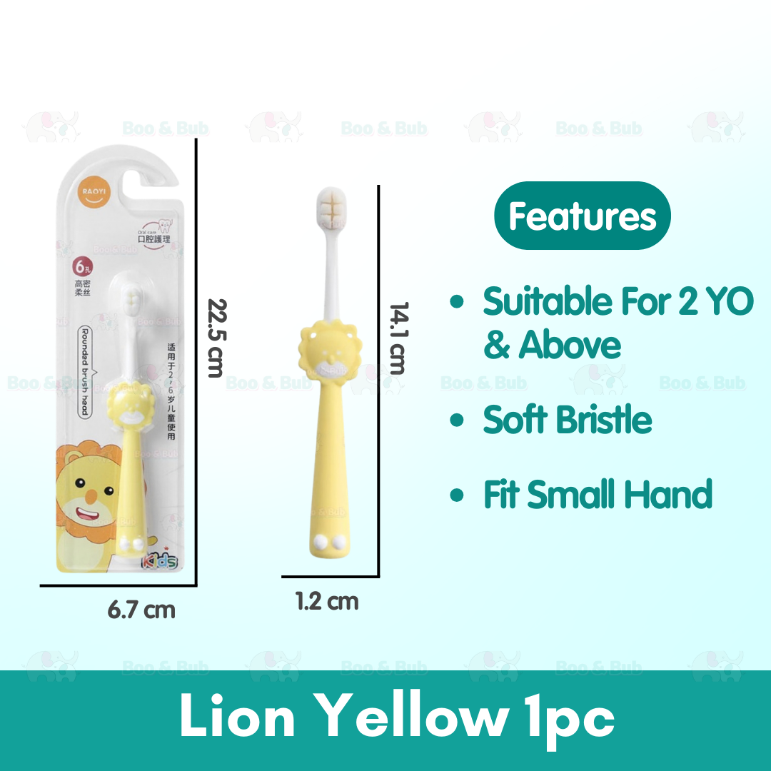 Cartoon Kid Toothbrush | Baby Cleaning Teether Dental Oral Hygiene Care Anti Slide Handle Tooth Brush - Boo & Bub