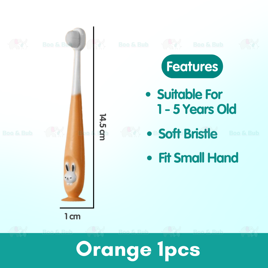 Cartoon Kid Toothbrush | Baby Cleaning Teether Dental Oral Hygiene Care Anti Slide Handle Tooth Brush - Boo & Bub