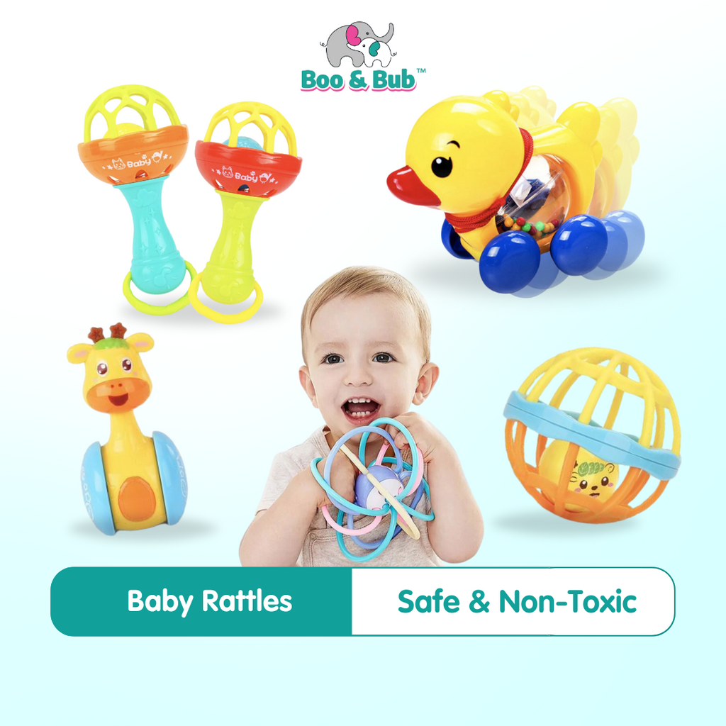 Baby Rattles Tumbler Ball Toys | Early Learning Education Bell soft toys - Boo & Bub