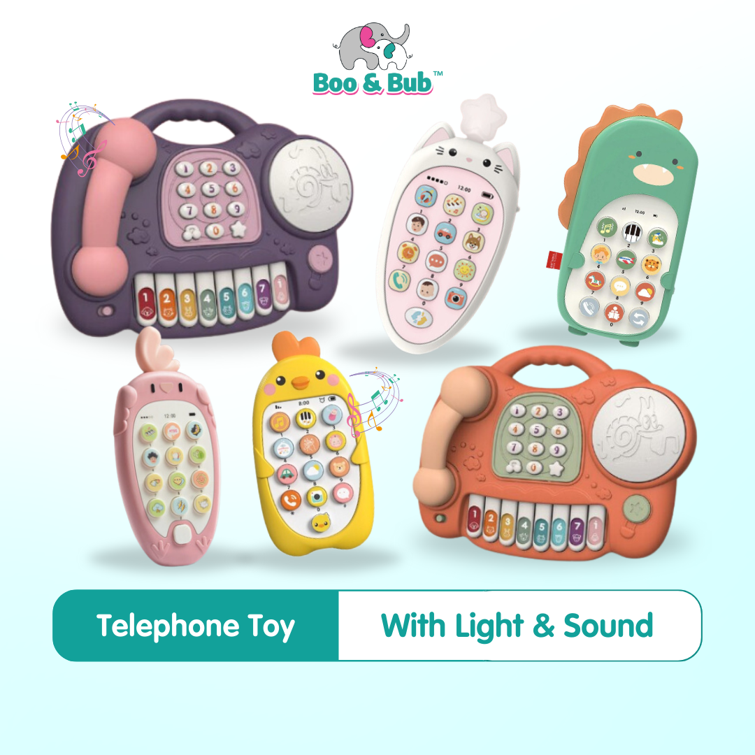 Musical lullaby Bilingual Toy Phone for Children & Baby | Early Education Mobile Phone Telephone Cellphone - Boo & Bub