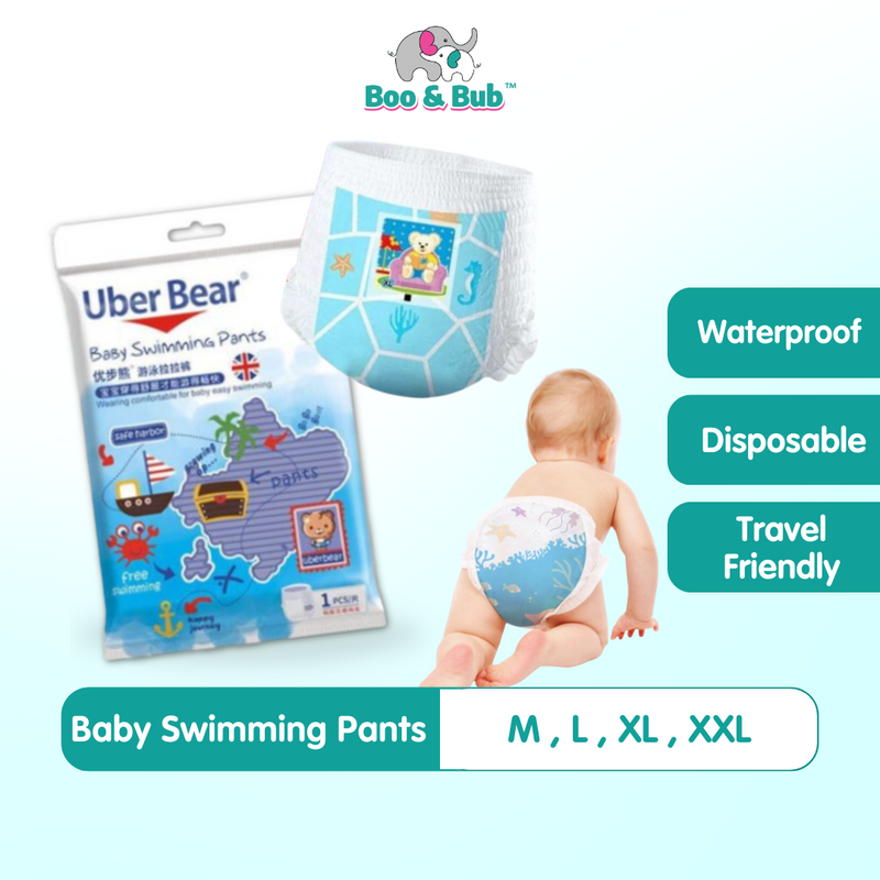 1pc Pack - Uber Bear Disposable Baby Kids Waterproof Leakproof Swimming Diaper| Pant Lampin Renang Bayi 游泳裤子尿片