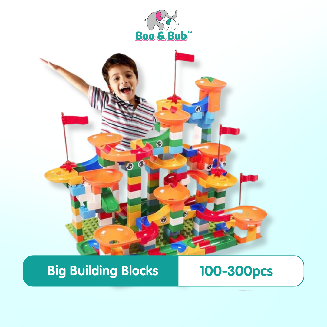 Big Blocks Marble Race Run Maze Balls | Fun Track Slide Assemble Building Blocks Compatible Lego Duplo - Boo & Bub