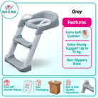 Kids Foldable Soft-Padded Cushion Toilet Training Seat With Anti-Slip Step Ladder | Potty Urinal stool training - Boo & Bub