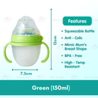 Boo&Bub Silicone Baby Bottle Wide-neck Anti-flatulence Bayi Botol Susu with straw BPA FREE - Boo & Bub
