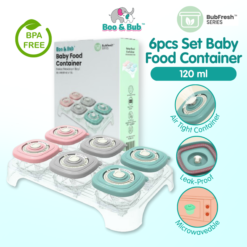 Boo&Bub 120ML Baby Snack Box | Fresh Food Fruits Storage Box | Child Food Container Milk Powder