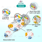 Music Baby Gym Piano Play Mat |  Infant Crawling Activity Bed Toddler Exercise Fitness Rattle | Tilam Mainan Bayi - Boo & Bub