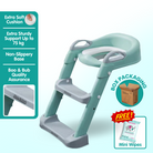 Kids Foldable Soft-Padded Cushion Toilet Training Seat With Anti-Slip Step Ladder | Potty Urinal stool training - Boo & Bub