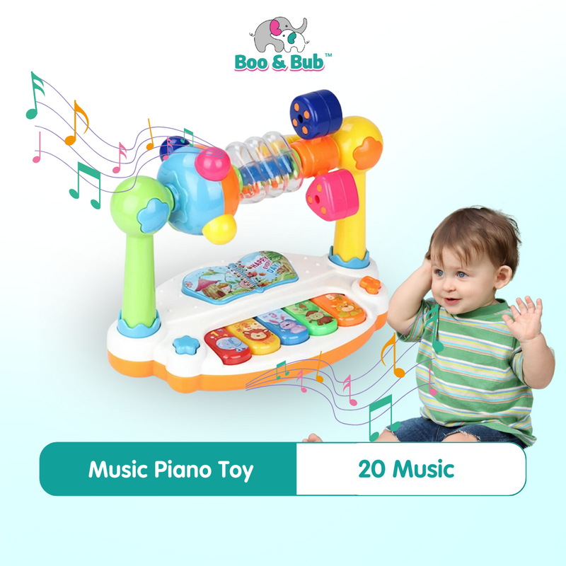 Music Piano Toy | Baby Early Montessori Light Sound Sensory Educational Toy Kids Musical Instrument Gift