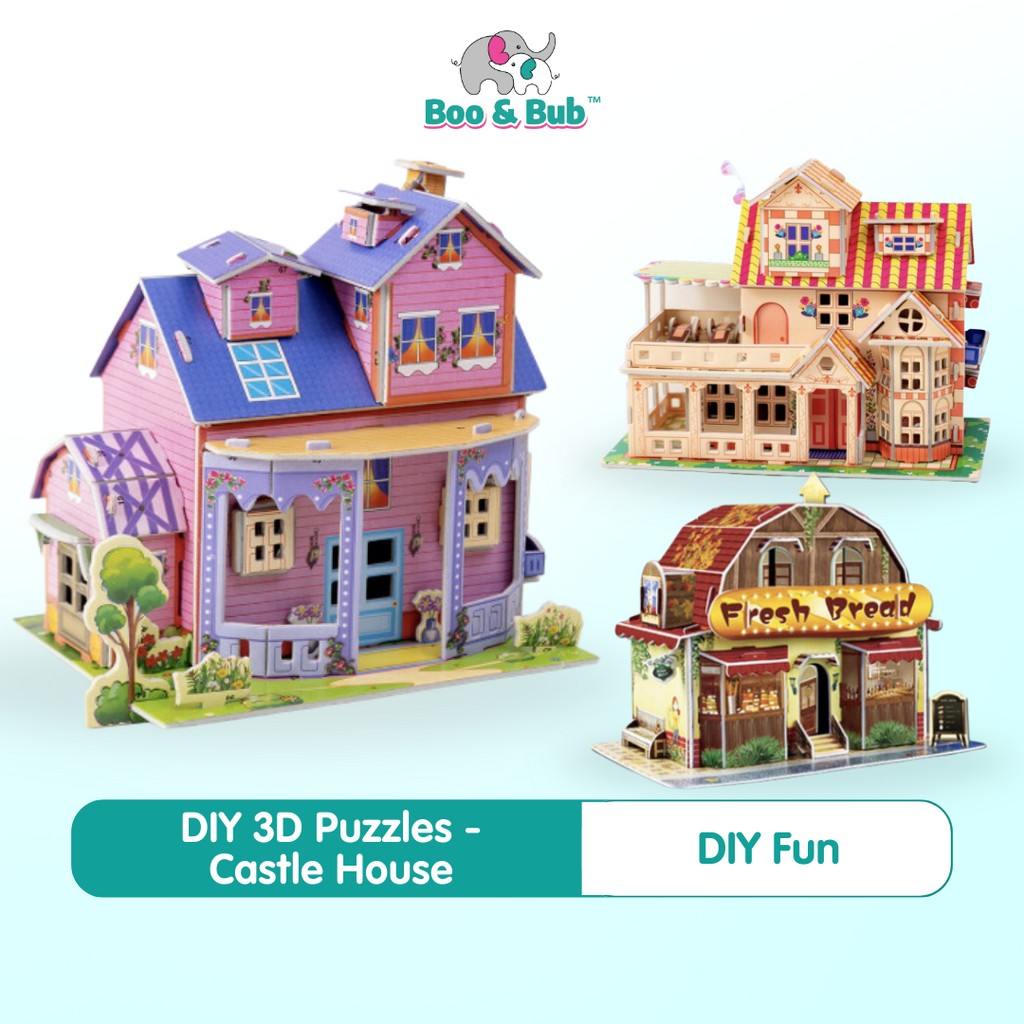 3D DIY Puzzle Castle House | Toys Early Learning Puzzle Jigsaw Interesting Learning Educational Toys For Children - Boo & Bub