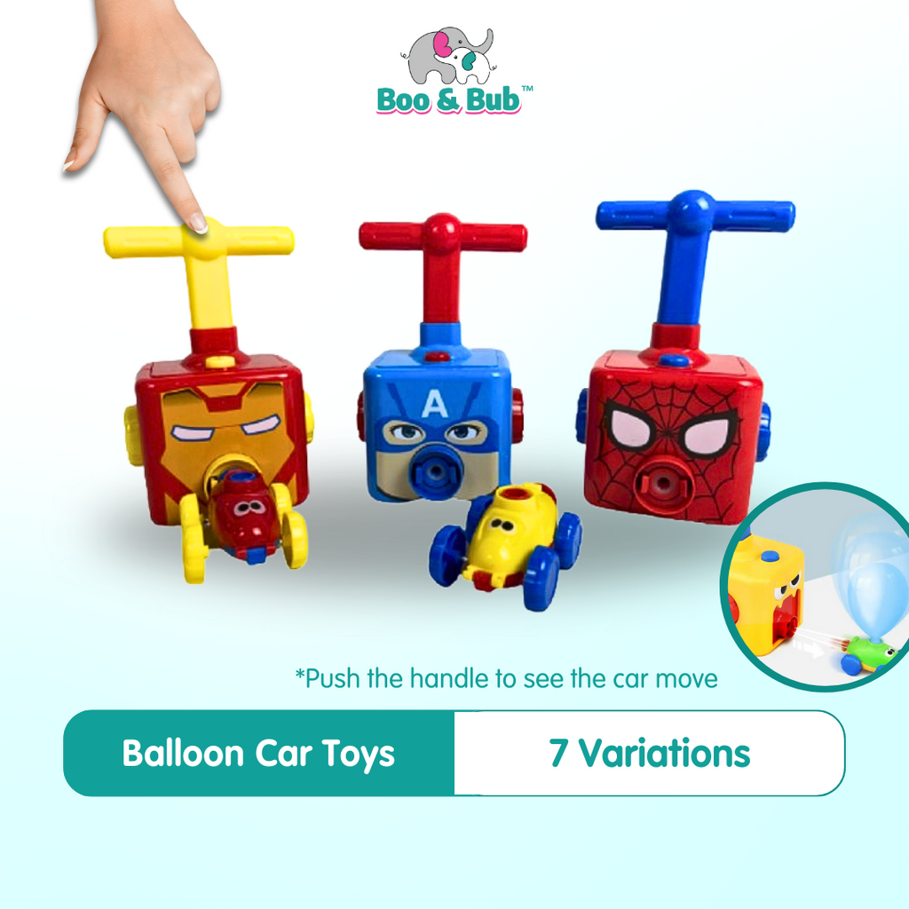 Aerodynamics Balloon Car Toy Air-Power Balloon Car Toy | Educational Mainan Kereta Kanak-Kanak | Gift for boy girl - Boo & Bub
