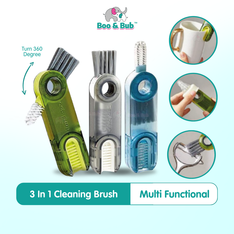 3 in 1 bottle brush baby bottle brush bottle cap cleaning brush kitchen tools berus botol milk bottle brush set 奶瓶刷子