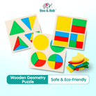 Wooden Geometric Shapes Puzzle | Sorting Shape Early Learning Educational Toy Kids Baby Toddler Toys - Boo & Bub