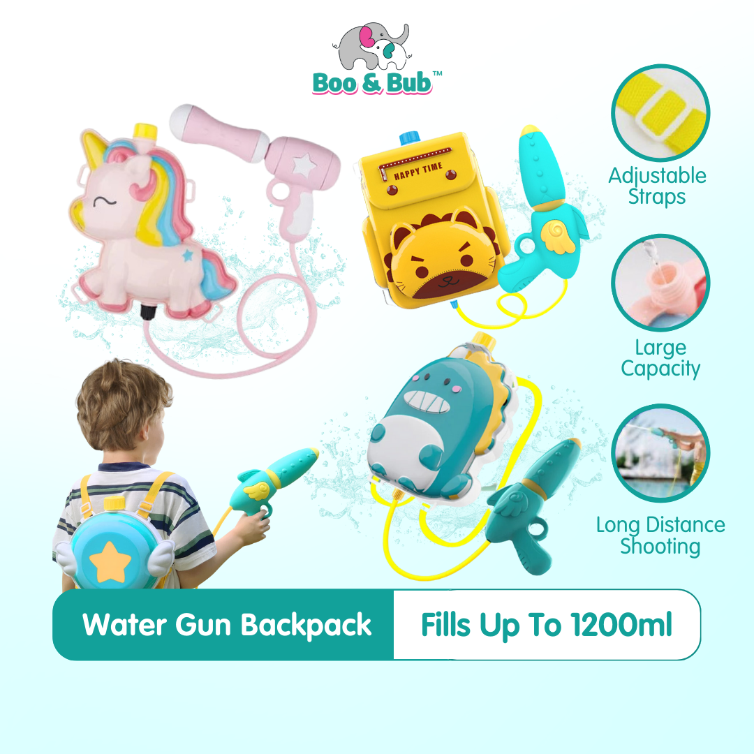 Kids Outdoor Water Gun Shooting Backpack | Large High Pressure Water Jet Backpack Water Gun Beach Outdoor Games Kid - Boo & Bub