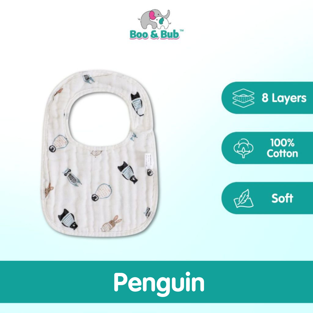 Boo&Bub 8-layer U-shaped Waterproof Saliva Towel Waterproof Bib Baby Cotton Saliva Towel - Boo & Bub
