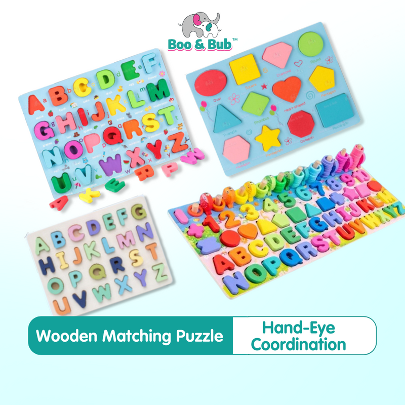 Kids Matching Wooden Board Puzzle Toy Montessori Alphabet Letter Number board