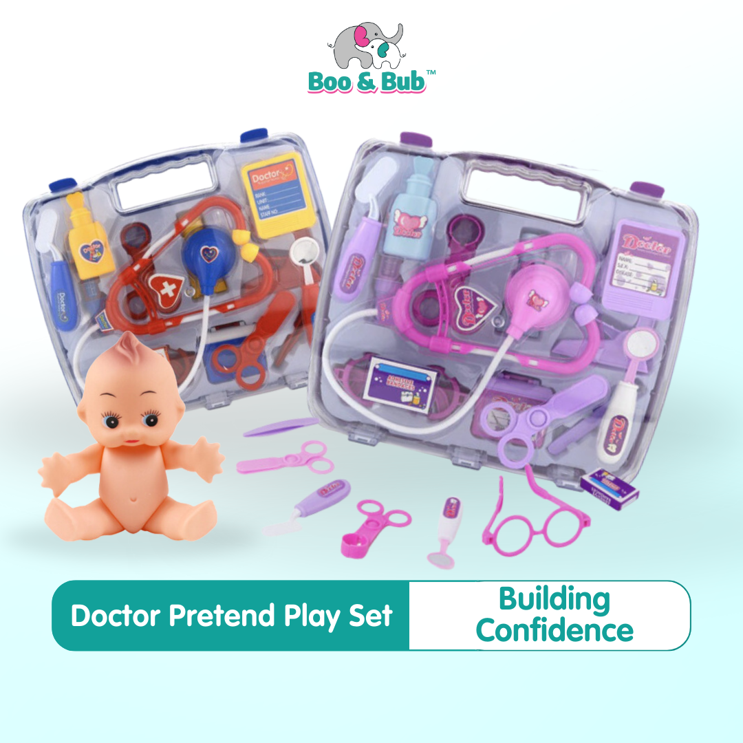 Children Doctor Nurse Pretend Play Set | Portable Suitcase Medical Tool Kids Role Play Educational Gift toy - Boo & Bub