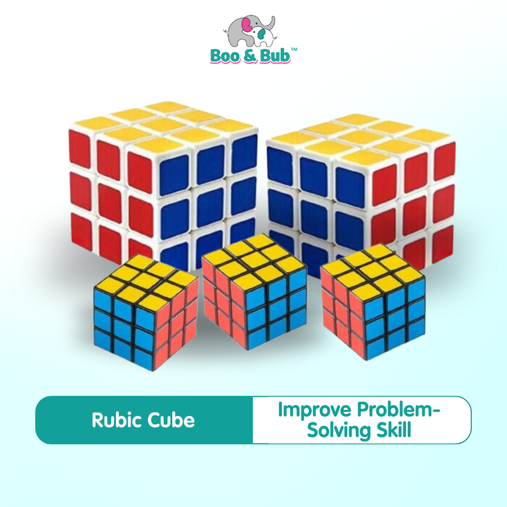 Kids Fun Rubik Toy | Magic Original Rubiks Game Retro Classic Puzzle Cube kids Gifts Kids Fun - Boo & Bub