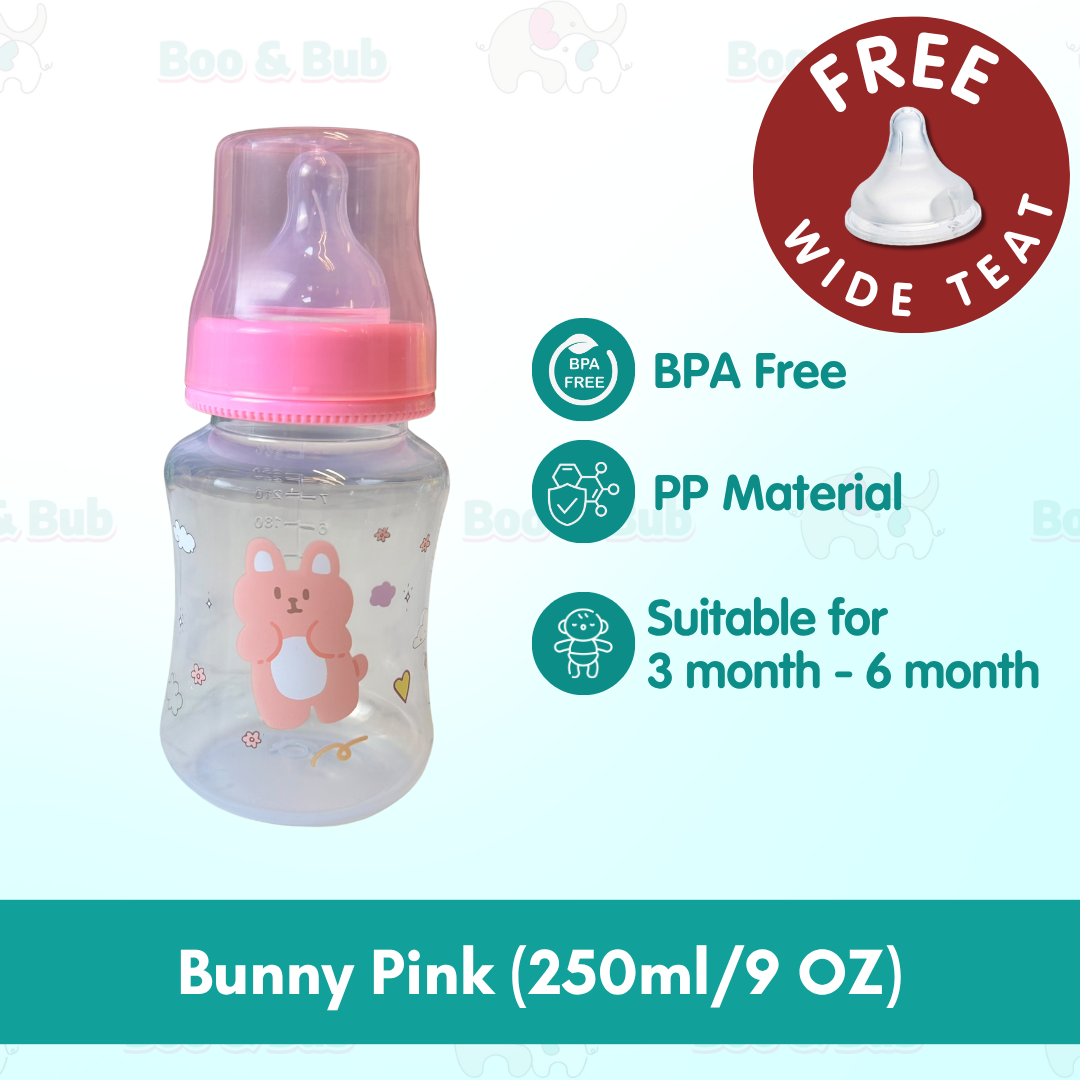 Boo&Bub Botol Susu PP Wide Neck Baby Bottle Baby Milk Bottle Feeding Bottle Nursing Bottle 150ml/250ml/320ml - Boo & Bub
