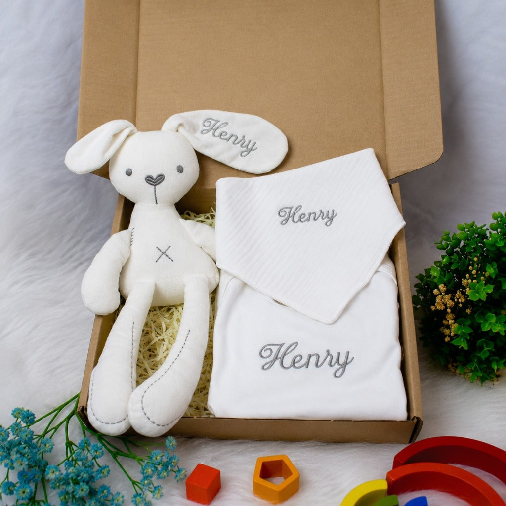Personalized name embroidery newborn baby gift box set ( SULAM NAMA) - Boo & Bub