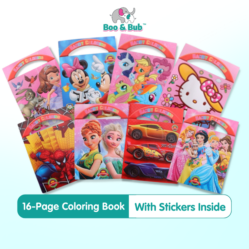16-page Cartoon Coloring Sticker Book  | Cute Colouring Book Child Early Education Puzzle Learning Gift