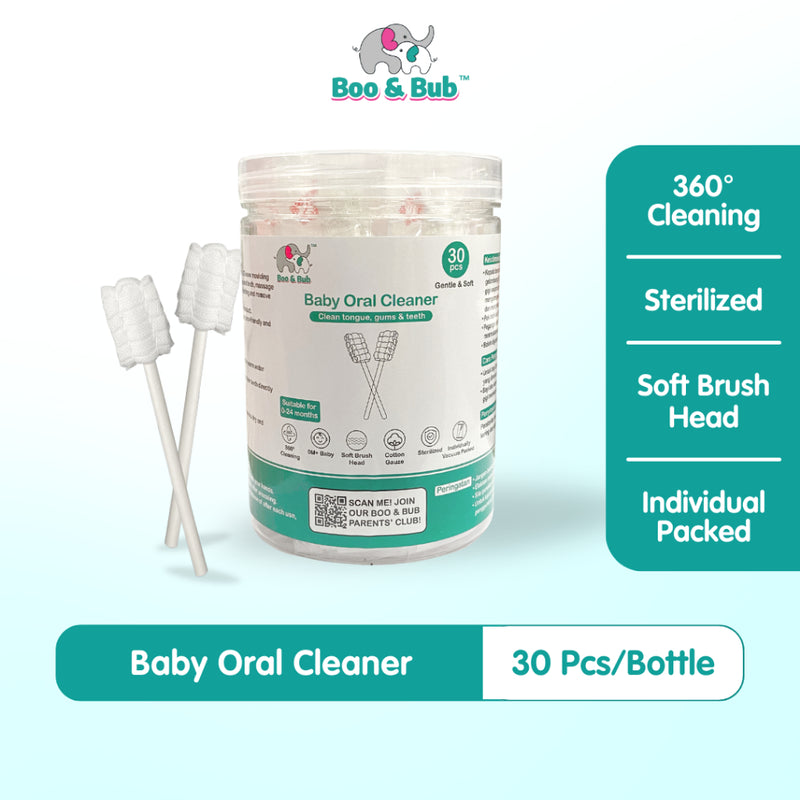 Boo&Bub Baby Oral Cleaner | Disposable Soft Toothbrush Toddler Tongue Washing Gauze Tongue Cleaning Pembersih Mulut