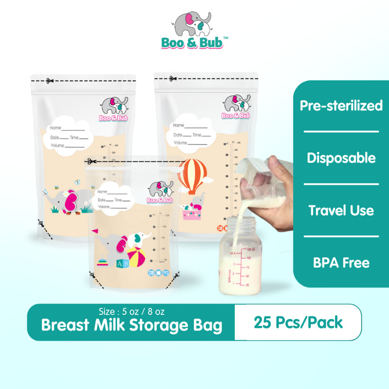 5oz/8oz Double Lock Breastmilk Storage Bag | Breast Milk | bag susu (1 pack 25 bags)