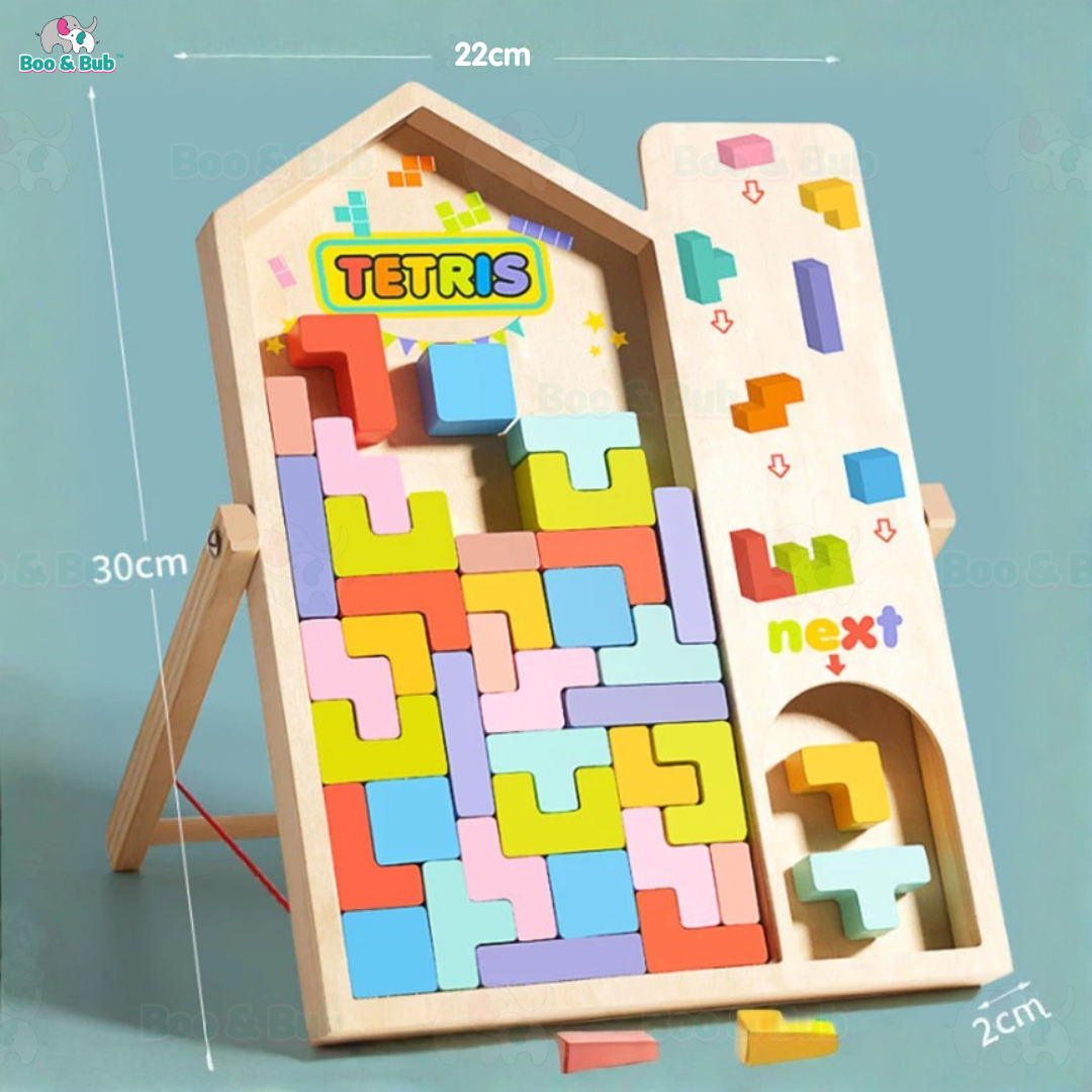 Wooden 3D Tetris Building Cube Puzzle | Soma cube Luban lock Blocks Toy Montessori Educational Creativity Kids - Boo & Bub