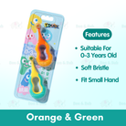 Cartoon Kid Toothbrush | Baby Cleaning Teether Dental Oral Hygiene Care Anti Slide Handle Tooth Brush - Boo & Bub