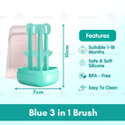 Boo & Bub 3 in 1 Silicone Baby Toothbrush Cup set Infant Oral Care Tongue Cleaner Baby Soft Toothbrush berus gigi baby - Boo & Bub