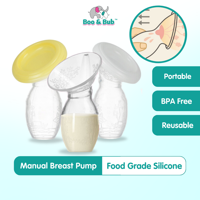 Manual Milk Collector | BPA Free Silicone Breast Pump Baby Feeding Breast Milk Pam Susu