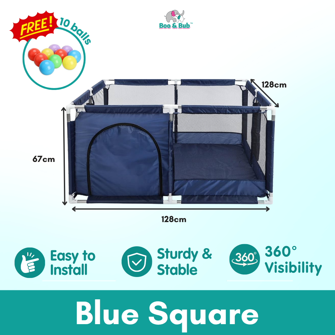 Children's Playpen Fench | Baby Toddler Children Net Playground Hexagon Barrier Baby Child Safety Kids Ocean Ball - Boo & Bub