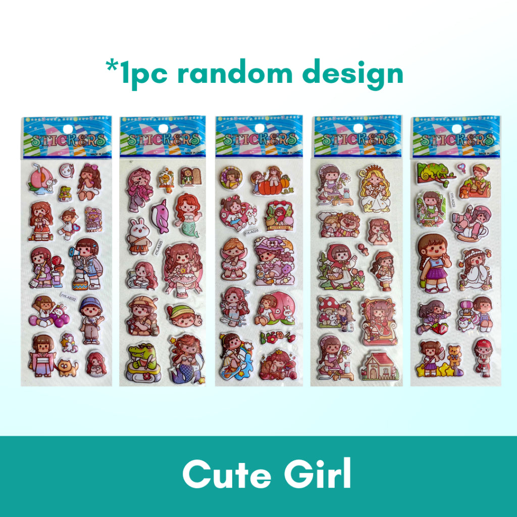 1pc 3D Cartoon Bubble Sticker for Kids (Stiker Kanak Kanak) - Boo & Bub